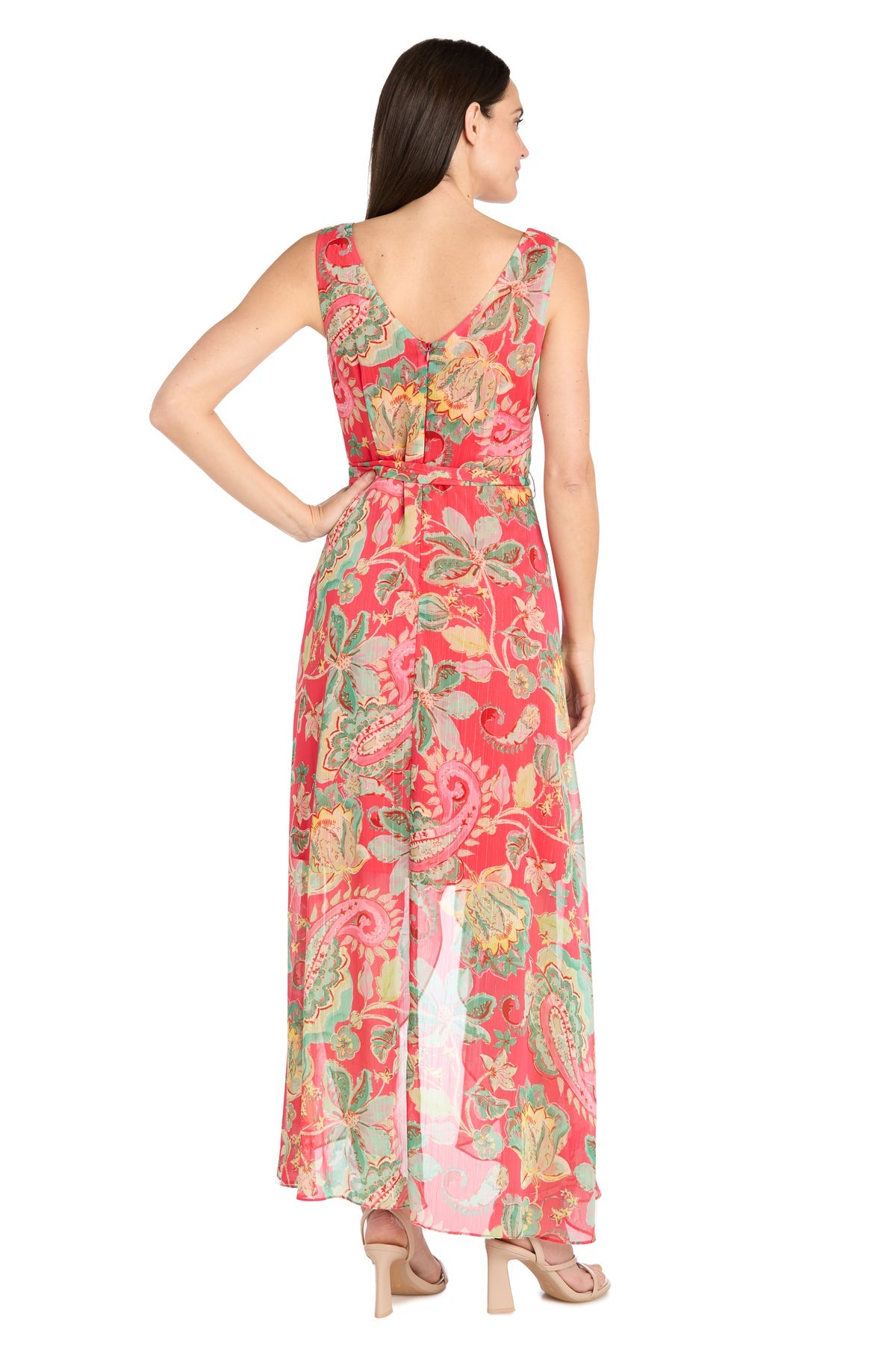 Printed Chiffon Surplice Maxi Dress