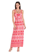 Printed Jersey Maxi Dress with Twist Halter